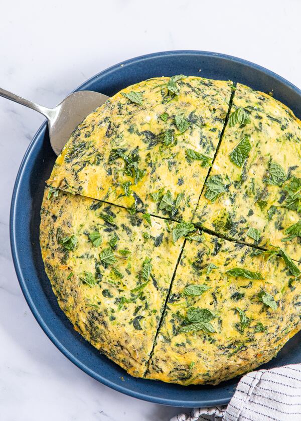 Spanakopita Frittata. (Aaliyah Man for the AJC/food styling by Kate Williams)