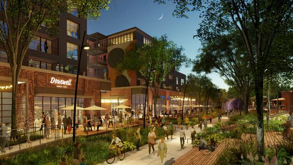 A rendering of the portion of the complex that straddles the Beltline.