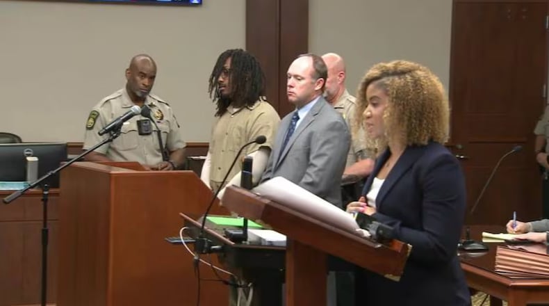 A scene from the courtroom as a Douglas County jury deliberated over their verdict in the case of a fatal shooting at a Sweet 16 party on March 4, 2023.