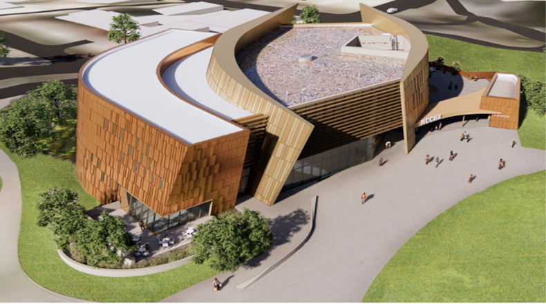 A rendering of The National Center for Civil and Human Rights expansion, set to open in the fall of 2025. A $500K gift from the Norfolk Southern Corporation will help fund the expansion.