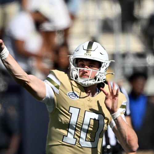 Georgia Tech quarterback Haynes King also was named the ACC player and offensive player of the year. (Hyosub Shin/AJC)