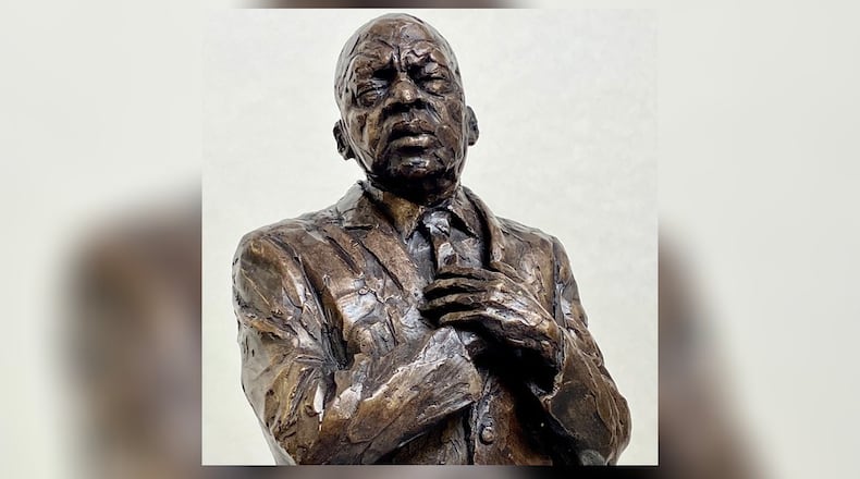 The study of the John Lewis statue by Basil Watson that will be placed in Decatur Square.