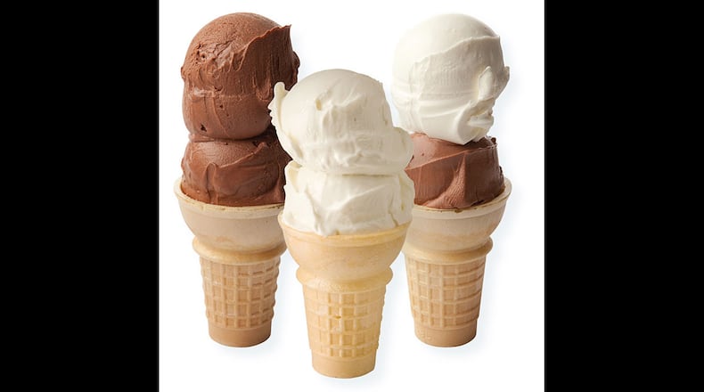 Chocolate and vanilla cones from Andy's Frozen Custard
