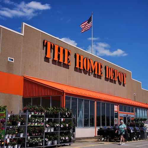 FILE - Exterior view of a Home Depot in Uniontown, Pa., on Friday, June 5, 2026. (AP Photo/Gene J. Puskar, File)
