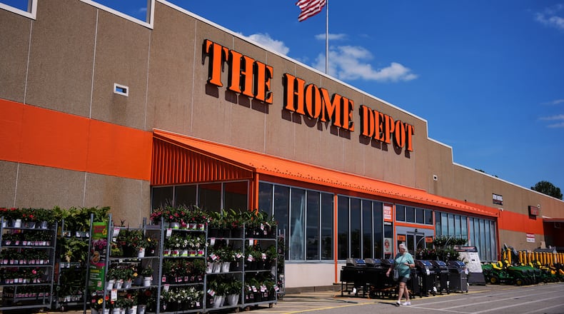 FILE - Exterior view of a Home Depot in Uniontown, Pa., on Friday, June 5, 2026. (AP Photo/Gene J. Puskar, File)