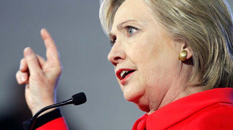 Democratic presidential candidate Hillary Clinton speaks during a town hall meeting at Denmark Olar Elementary School in Denmark, S.C., Friday Feb. 12, 2016. (AP Photo/Jacquelyn Martin)