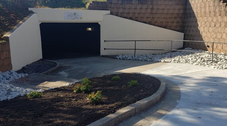 Peachtree City has widened and resurfaced the entrances to a tunnel near The Avenue shopping center. Courtesy Peachtree City
