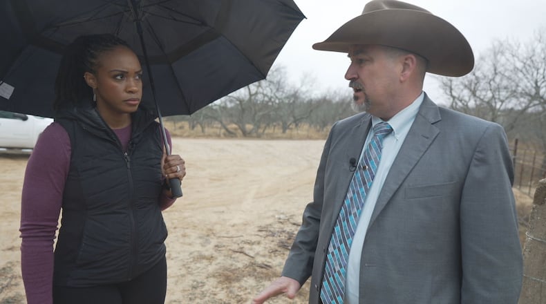 Blayne Alexander's first "Dateline NBC" report as a full-time correspondent features the murder case of Rhonda “Chantay” Blankinship in 2016. She's seen here talking with Sgt. Scott Bird from the Brown County Sheriff’s Office. DATELINE NBC