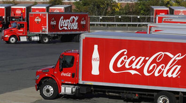 Atlanta-based Coca-Cola Company says the volume of its drinks sold has declined sharply so far in April as more people stay home. (AP Photo/Steven Senne, File)