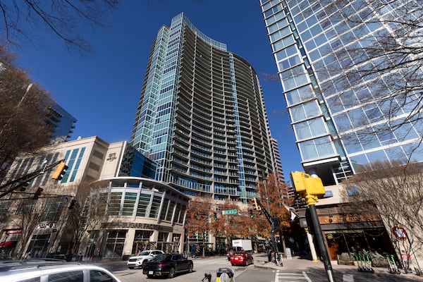 The 12th & Midtown tower is shown, Friday, Dec. 19, 2025, in Atlanta. The 12th & Midtown tower is one of the developments done by Selig Enterprises. (Jason Getz/AJC)