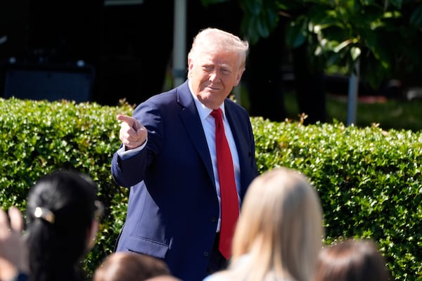 President Donald Trump is seen on the South Lawn of the White House on Monday.