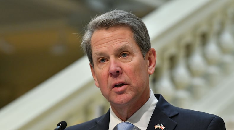 School superintendents and security leaders from around Georgia told Gov. Brian Kemp about their safety concerns arising from students' mental and emotional health problems and the influence of social media, at the governor's mansion on March 17, 2022. (Hyosub Shin / Hyosub.Shin@ajc.com / file)