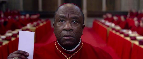 This image released by Focus Features shows Lucian Msamati in a scene from "Conclave." (Focus Features via AP)