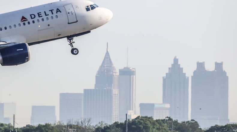 April 27, 2021 Hartsfield-Jackson Airport: Delta Air Lines has turned a corner as it starts filling middle seats again May 1, 2021 and looks for a travel rebound this summer. Average airfares hit a 25-year low in 2020 as the number of travelers on U.S. airlines dropped dramatically because of the pandemic, according to a federal report. Hartsfield-Jackson International Airport also had ranking changes in 2020. Guangzhou Bai Yun International Airport unseated the Atlanta airport for the first time in more than two decades, according to Airports Council International's preliminary world airport traffic rankings. Seven of the 10 busiest airports in the world in the pandemic year of 2020 were in China. However, Hartsfield-Jackson was the busiest airport measured by flight counts in 2020, taking that title back from Chicago O'Hare. (John Spink / John.Spink@ajc.com)