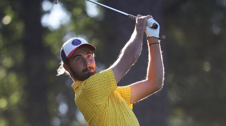 AUGUSTA, GA - APRIL 04: Amateur Curtis Luck of Australia hits a tee shot on the fourth hole during a practice round prior to the start of the 2017 Masters Tournament at Augusta National Golf Club on April 4, 2017 in Augusta, Georgia. (Photo by Rob Carr/Getty Images)
