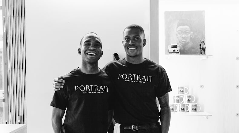 Portrait Coffee co-founder Aaron Fender (right) and operations manager Khalid Smith received $50,000 from Google for Startups for the-commerce coffee business. PHOTO: ERIN FENDER/PORTRAIT COFFEE