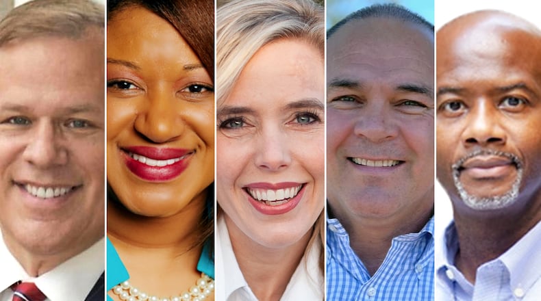 Candidates for Georgia Commissioner of Labor: Republican Mike Coan, who had been deputy commissioner for current commissioner Mark Butler; Democrat Nadia Surrency, a lawyer and human resources executive; Democrat Nicole Horn, a former small business owner; Republican State Sen. Bruce Thompson; and Democratic State Rep. William Boddie.