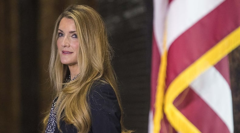 U.S. Sen. Kelly Loeffler, following news that a fellow Republican, U.S. Rep. Doug Collins of Gainesville, plans to run against her in November’s special election, unveiled a television ad Tuesday emphasizing her rural roots. (ALYSSA POINTER/ALYSSA.POINTER@AJC.COM)