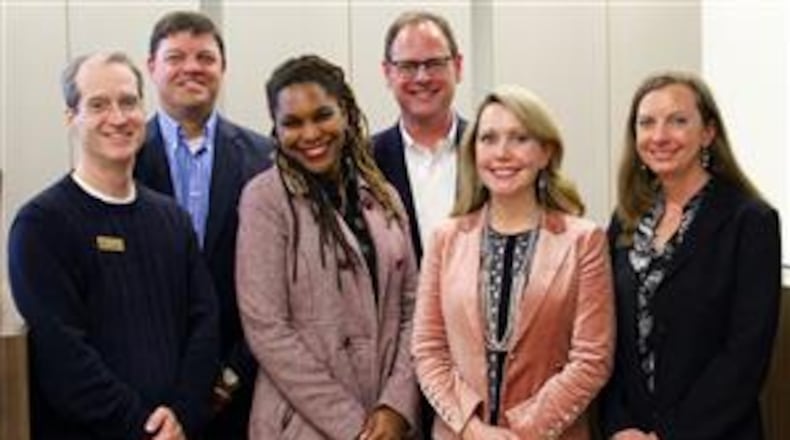 Decatur school board l to r: Garrett Goebel, Superintendent David Dude, Tasha White, Lewis Jones (chair), Annie Caiola and Heather Tell. Courtesy City Schools Decatur