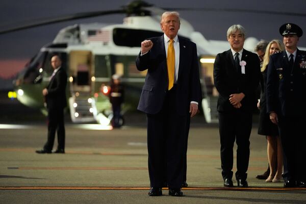 President Donald Trump this morning arrived at Haneda Airport in Tokyo, Japan. (AP)