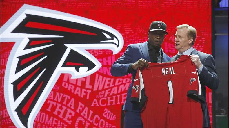 Keanu Neal was drafted in the first round of the 2016 NFL Draft by the Atlanta Falcons. (Getty Images)