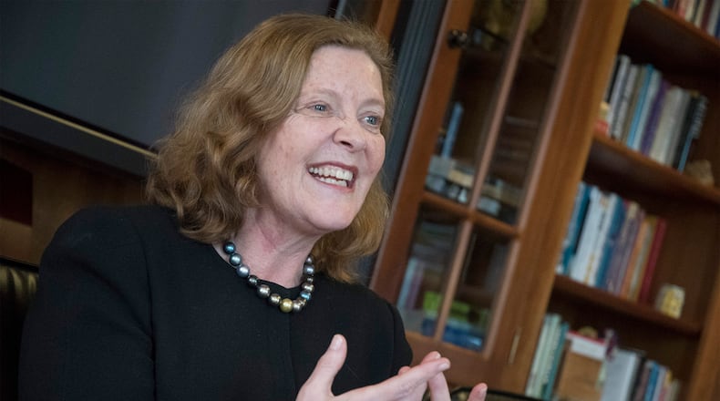 Claire Sterk, Emory’s 20th president and its first female president, talked with the AJC on Tuesday, Jan. 31, 2017, at the university in Atlanta. (John Amis)