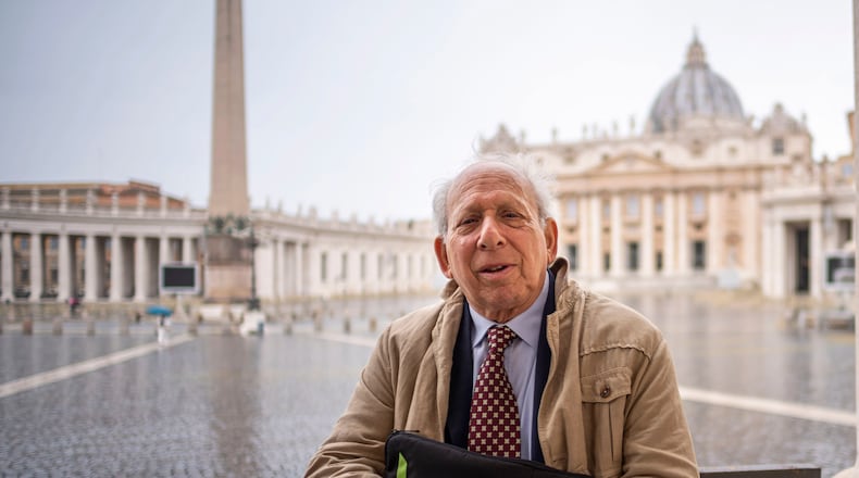 FILE - Former Associated Press Rome Bureau Chief Victor Simpson poses for a portrait after an interview with The Associated Press at the Vatican on April 29, 2021. (AP Photo/Domenico Stinellis, File)