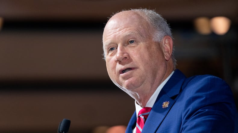 Lieutenant governor candidate and Georgia Senate President Pro-Tem Butch Miller speaks at the Georgia GOP convention at Jekyll Island on Saturday, June 5, 2021. (Photo: Nathan Posner for The Atlanta-Journal-Constitution)