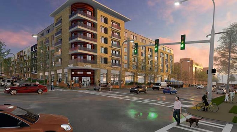 Rendering of Herndon Square Apartments. (Credit: Hunt Companies)