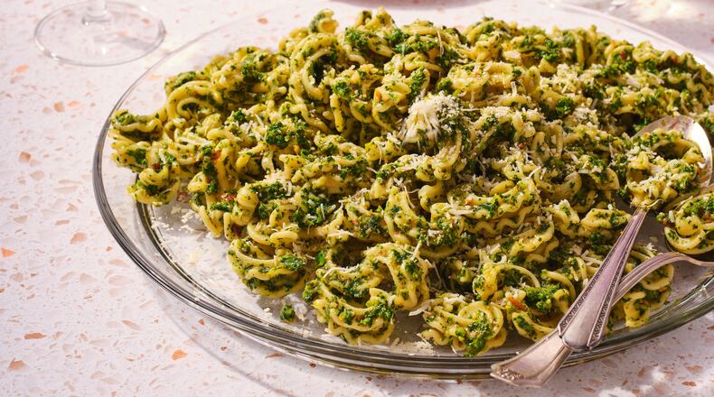 Cascatelli with Spicy Broccoli Rabe Pesto from "Anything's Pastable" by Dan Pashman (HarperCollins, $35). (Courtesy of HarperCollins/Dan Liberti)