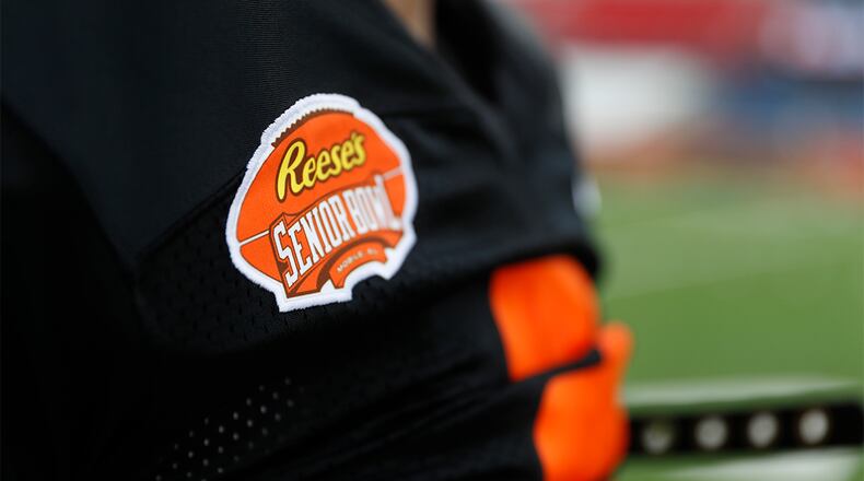 Players take part in practices at the Senior Bowl Tuesday, Jan. 26, 2021, in Mobile, Ala. (Jeff Hanson/Special)