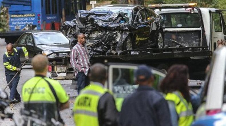 A driver was killed when his car crashed into a MARTA bus Oct. 21 in southwest Atlanta. Statistics from the Georgia Department of Transportation show 1,561 people died on Georgia roads last year. JOHN SPINK/JSPINK@AJC.COM