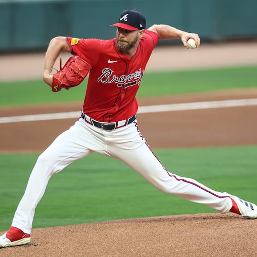 Atlanta Braves pitcher Chris Sale delivers in the first inning of a baseball game against the Seattle Mariners, Friday, Sept. 5, 2025, in Atlanta. (Colin Hubbard/AP)