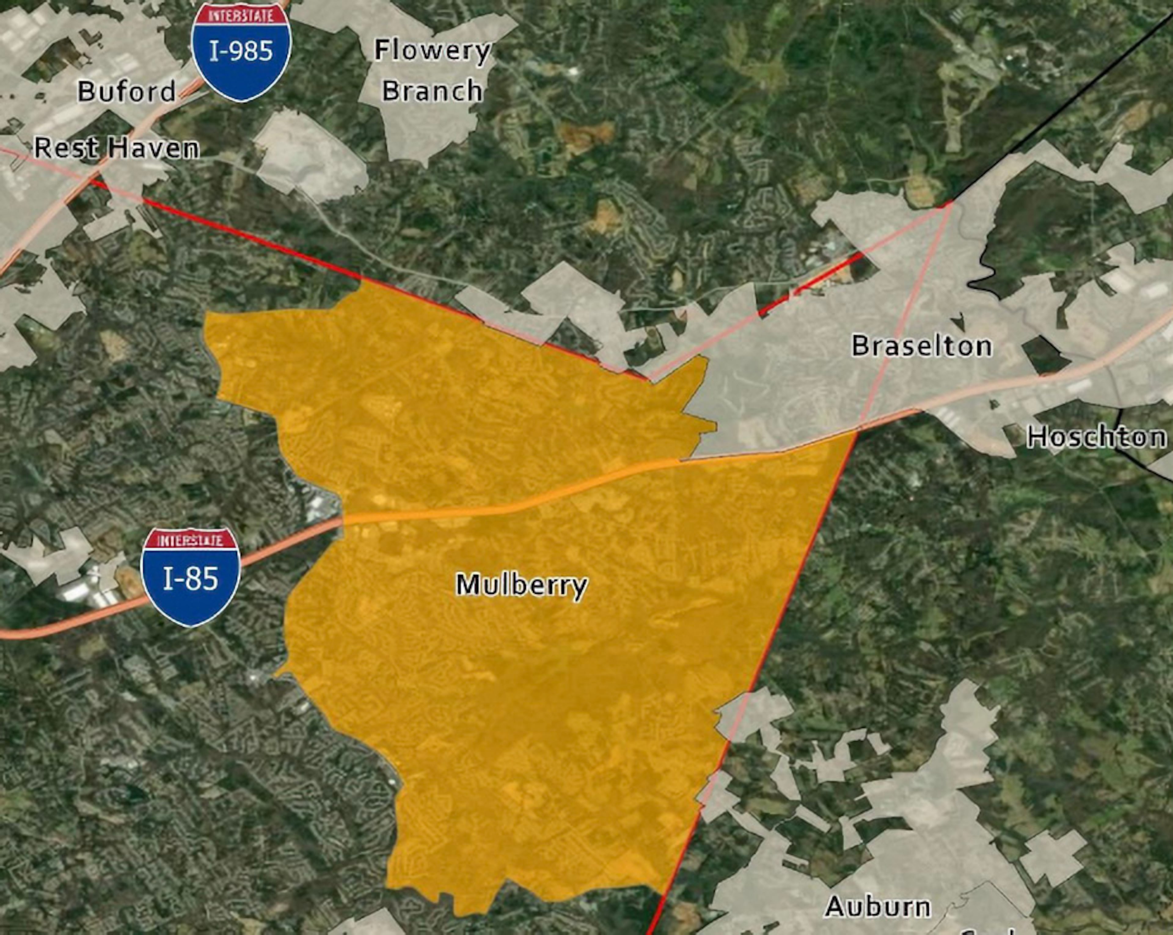 Mulberry is Gwinnett County’s second most populous city. The new city’s borders stop at the county line, sitting next to the city of Braselton. (Courtesy)
