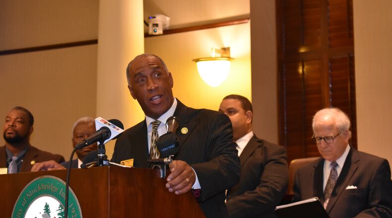 Stockbridge Mayor Anthony Ford in January objected to a Henry County proposal to de-annex a portion of its Jodeco project for a convention center and arena.