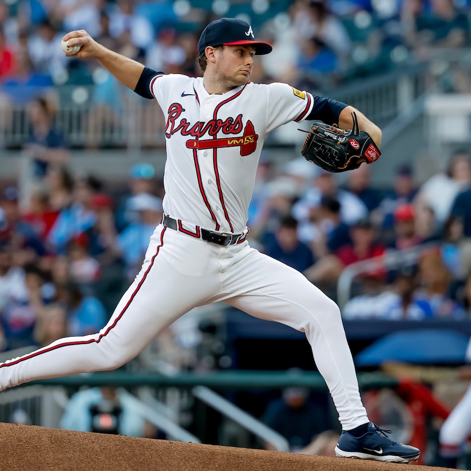 Atlanta Braves pitcher JR Ritchie delivers to a San Francisco Giants batter during the first inning of a baseball game, Wednesday, June 17, 2026, in Atlanta. (AP Photo/Erik S. Lesser)