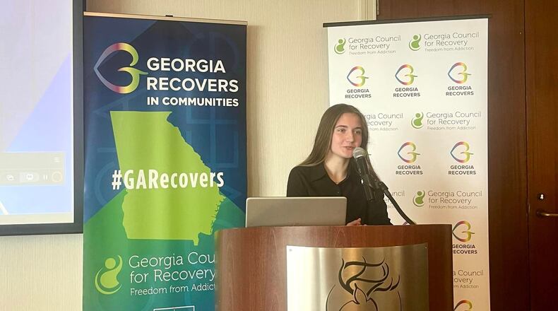 Mady Cohen was given the 2024 Georgia Recovery Champion Award from the Georgia Council for Recovery at the organization’s luncheon. (Courtesy of Georgia Council for Recovery via Facebook)