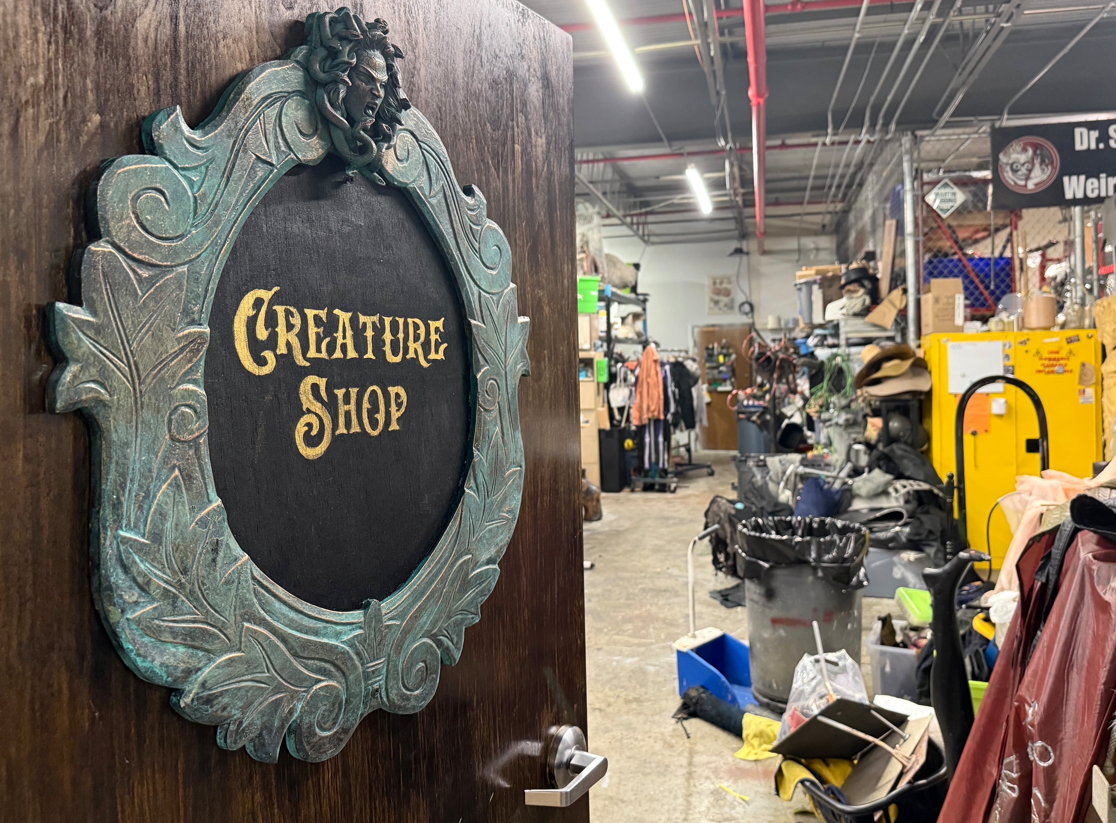 "The Creature Shop" is a room at Netherworld's headquarters where artists build monsters, masks and props. The room contains hundreds of items and materials to make monsters come to life. (Danielle Charbonneau/AJC)