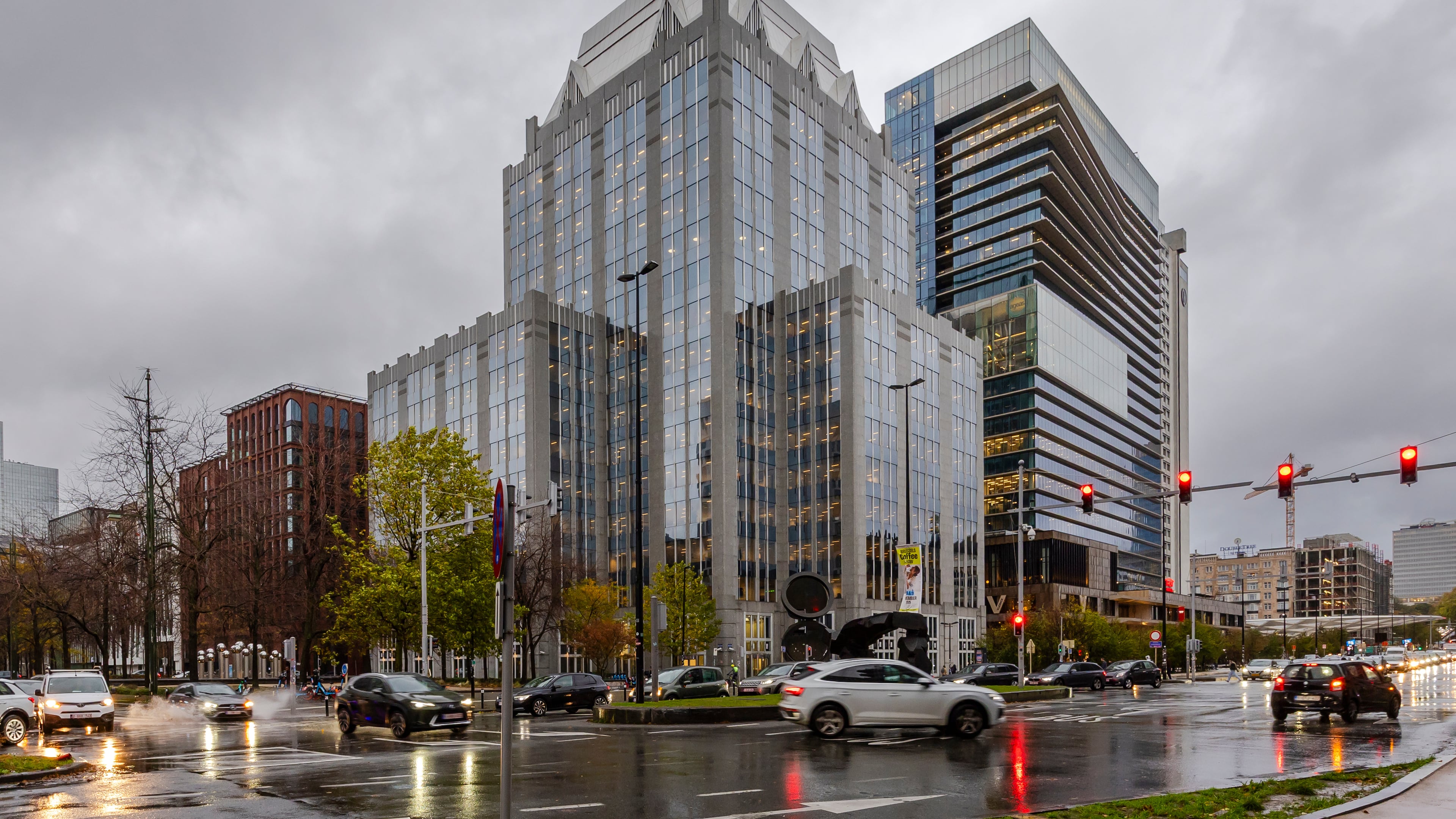 FILE - A view of the headquarters of Euroclear in Brussels, on Oct. 23, 2025. (AP Photo/Geert Vanden Wijngaert, File)