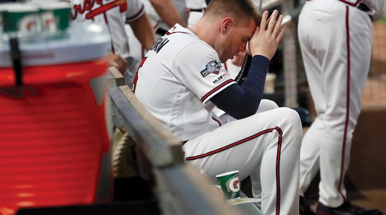 Freddie Freeman and the Dodgers will play the Braves in two series in the regular season, one in Atlanta and one in L.A. AJC file photo