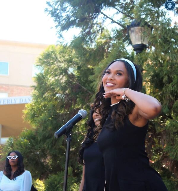 Junior Madison Mobley competes in the Miss Spelman pageant. Spelman held two other beauty competitions ahead of Miss Spelman. (Courtesy of Spelman College)