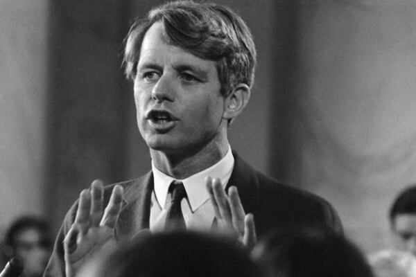 FILE - Senator Robert F. Kennedy, D-NY, tells reporters, and the nation, that he is a candidate for his party's presidential nomination on March 16, 1968, in Washington. (AP Photo, File)