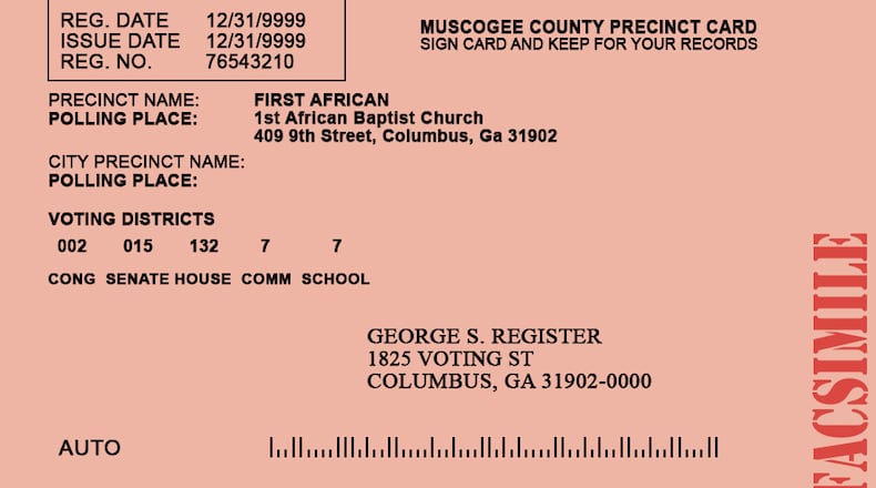 Gwinnett elections office is sending new precinct notices to replace the postcard typically sent. Courtesy Gwinnett Voter Registrations and Elections Office