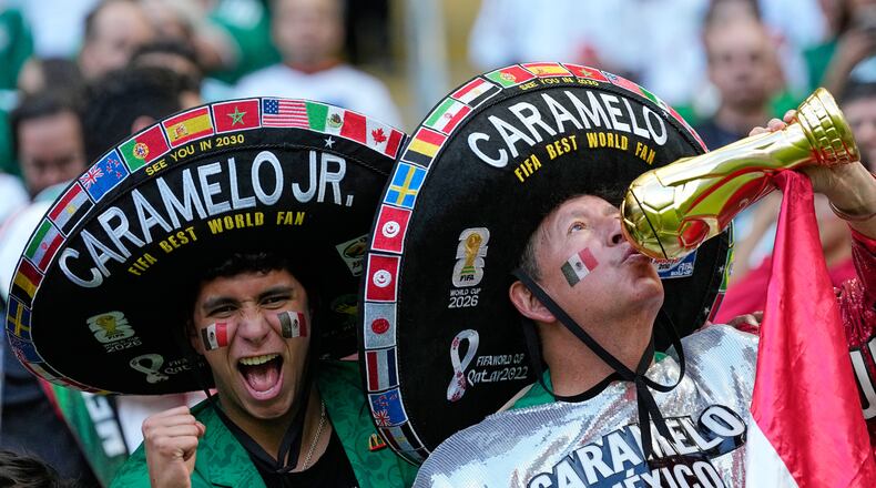 Mexico fans react during the World Cup Group A soccer match between Mexico and South Korea in Zapopan, near Guadalajara, Mexico, Thursday, June 18, 2026. (AP Photo/Natacha Pisarenko)
