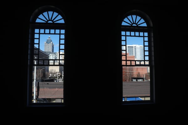 The decorative windows of the building. (Abbey Cutrer/AJC)