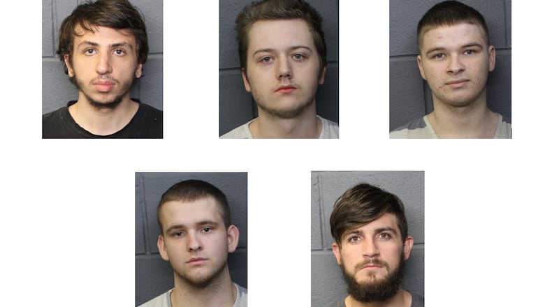 Clockwise from top left: Justin Eric Ellison, Trivette Lane Adams, Michael Anthony McDermott, Robert Jacob South, Matthew Schwartz