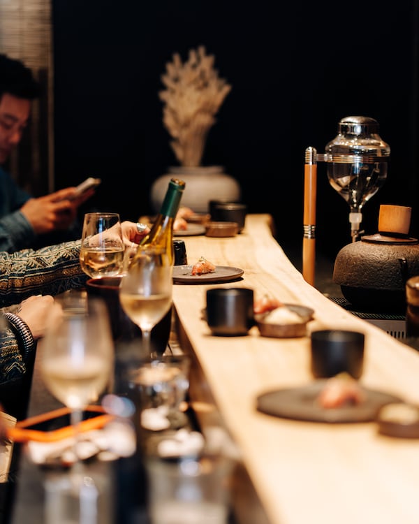 The sushi bar at 1678 Omakase in Brookhaven. (Gabriel Viloria/Courtesy of 1678 Omakase)