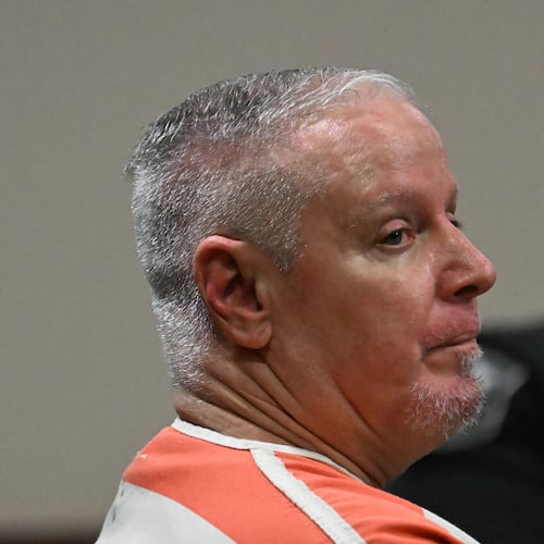 Colin Gray, father of the Apalachee High School shooter Colt Gray, sits with his attorneys during his sentencing hearing at Barrow County Superior Court on Thursday, July 30, 2026, in Winder, Ga. (Hyosub Shin/Atlanta Journal-Constitution via AP, Pool)