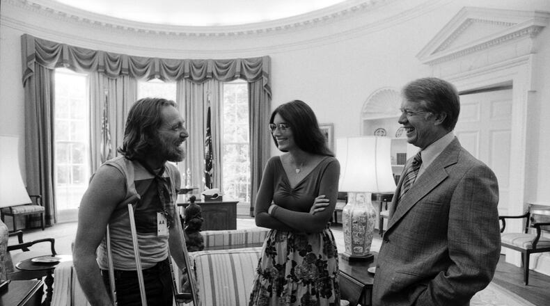 President Jimmy Carter welcomed longtime friend Willie Nelson (and guest) to the White House.
