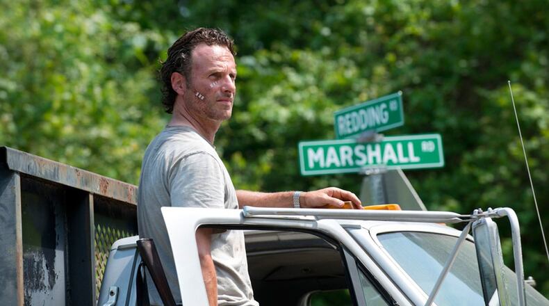Andrew Lincoln stars as Rick Grimes on “The Walking Dead,” which returns in October for season six. The zombie horror drama on AMC has great ratings but gets very little Emmy love. CONTRIBUTED BY AMC